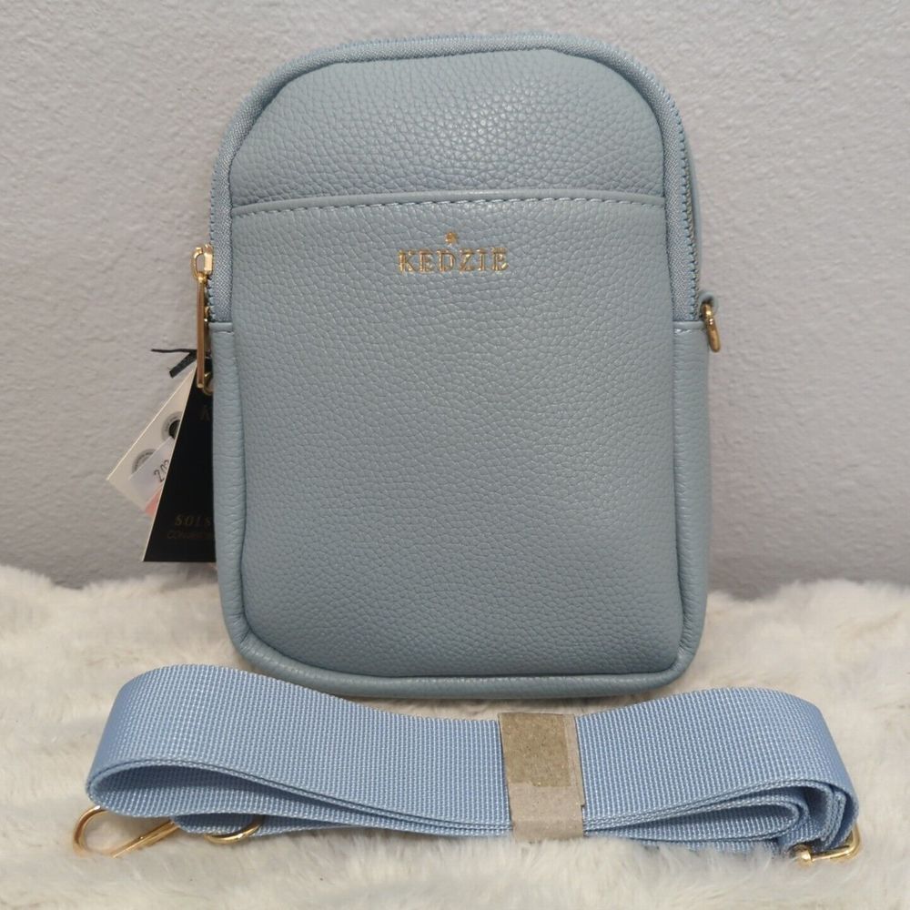 "Solstice" Convertible‎ Crossbody by Kedzie Sky Blue NWT